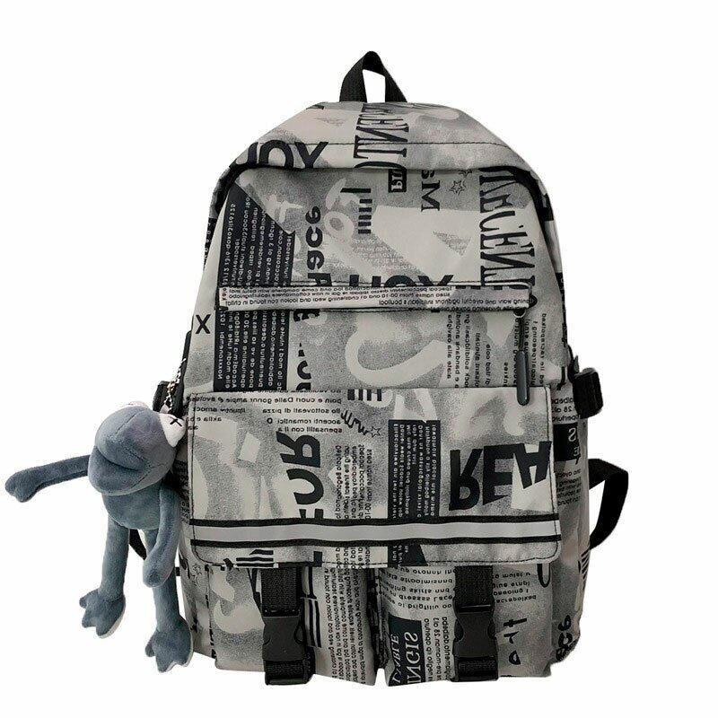 Рюкзак YakMi с игрушкой и светоотражающей полосой, серый, 00-00003267