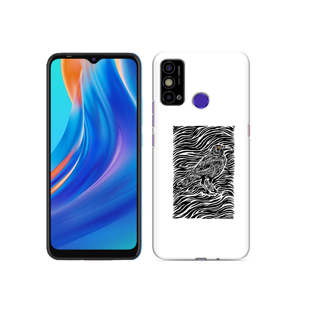 

Чехол MyPads Tocco для Tecno Spark Go ворон в абстракции, Прозрачный, Tocco