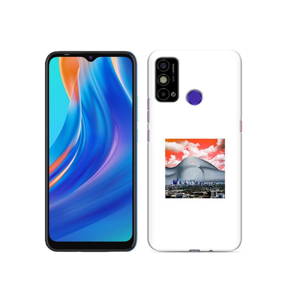 

Чехол MyPads Tocco для Tecno Spark Go город с девушкой на фоне, Прозрачный, Tocco
