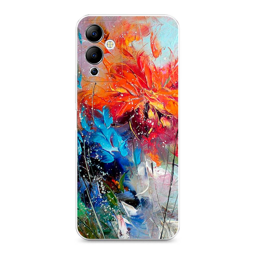 

Чехол на Infinix Note 12i "Абстрактные цветы", Оранжевый;синий, 3102050-4