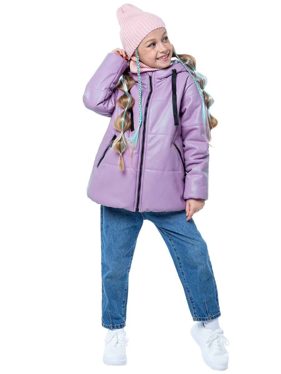 Куртка кожаная детская NIKASTYLE 4м5023, фиолетовый, 110