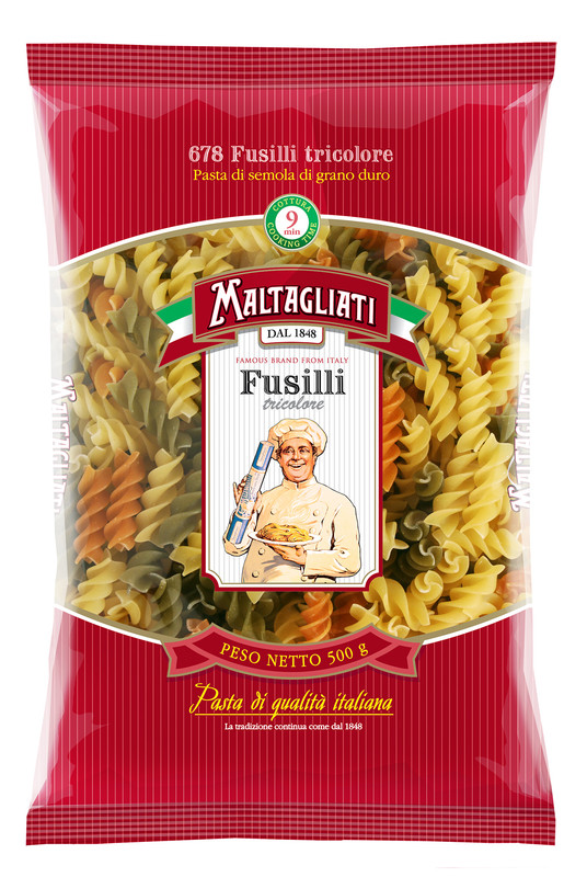 

Макаронные изделия Maltagliati fusilli tricolore 500 г