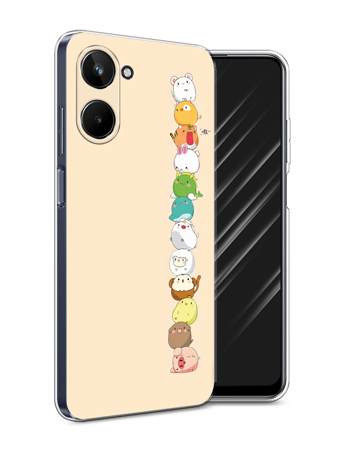 

Чехол Awog на Realme 10 5G "Питомцы Чиби", Желтый, 2512650-2