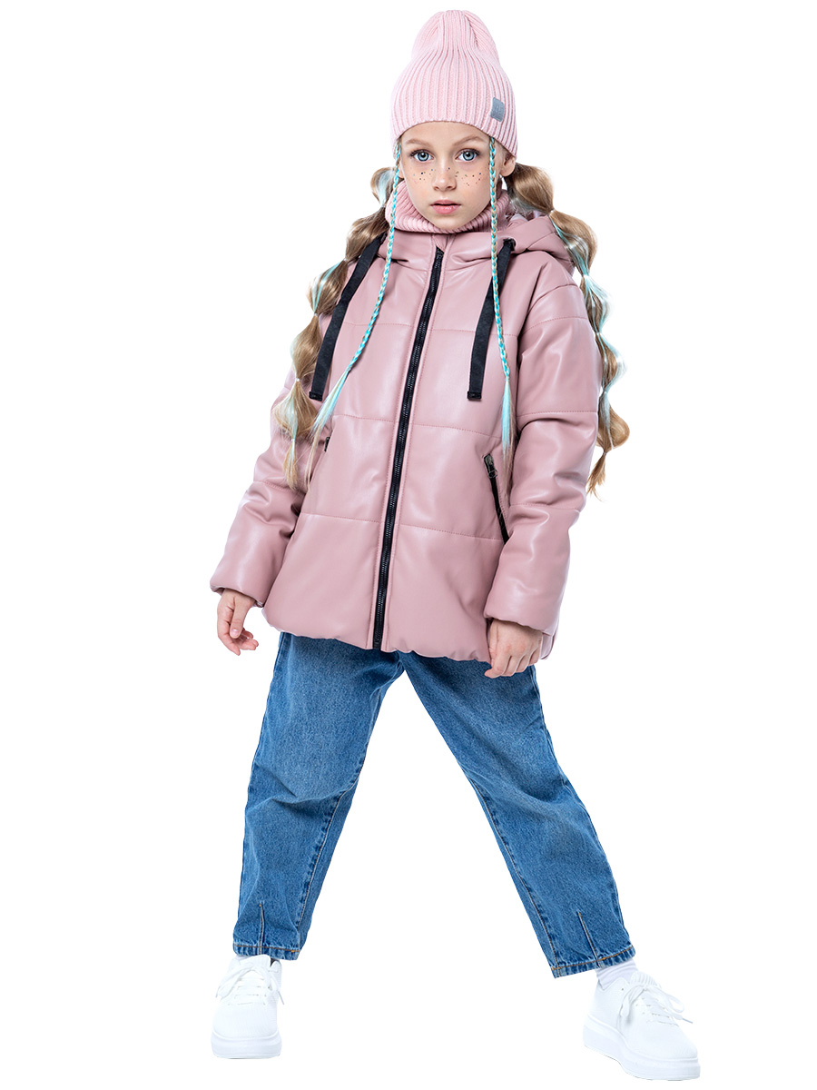 Куртка кожаная детская NIKASTYLE 4м5223, розовый, 158