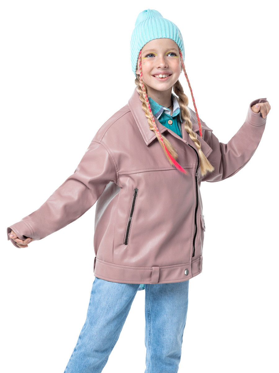 

Куртка кожаная детская NIKASTYLE 4л5823, розовый, 128, 4л5823