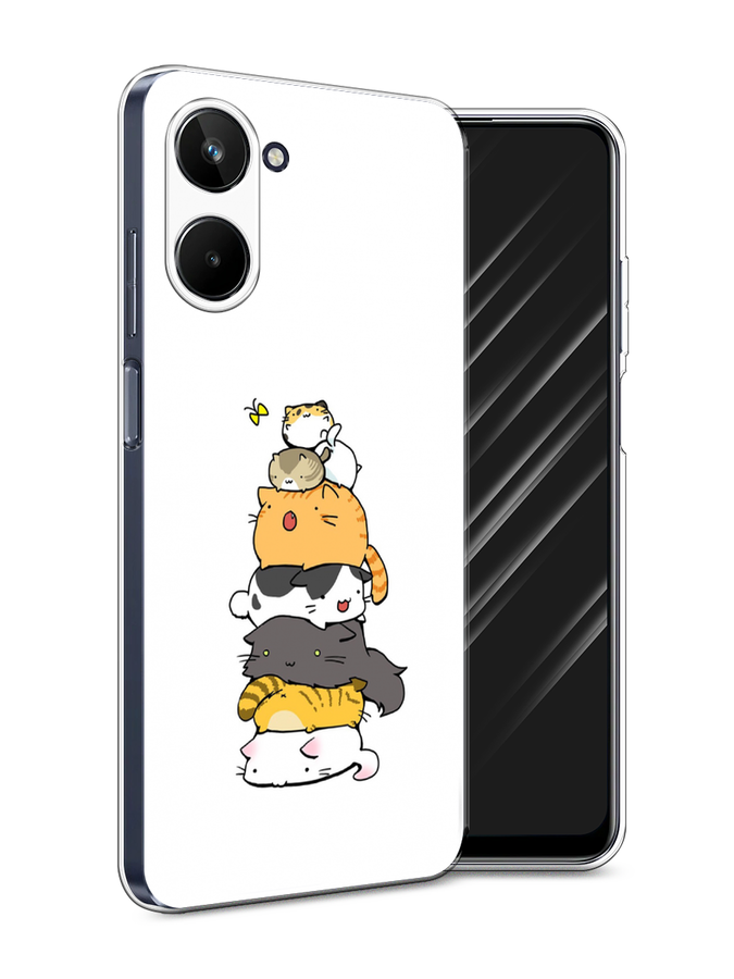 

Чехол Awog на Realme 10 5G "Бутерброд из котиков", Коричневый;белый;серый, 2512650-10