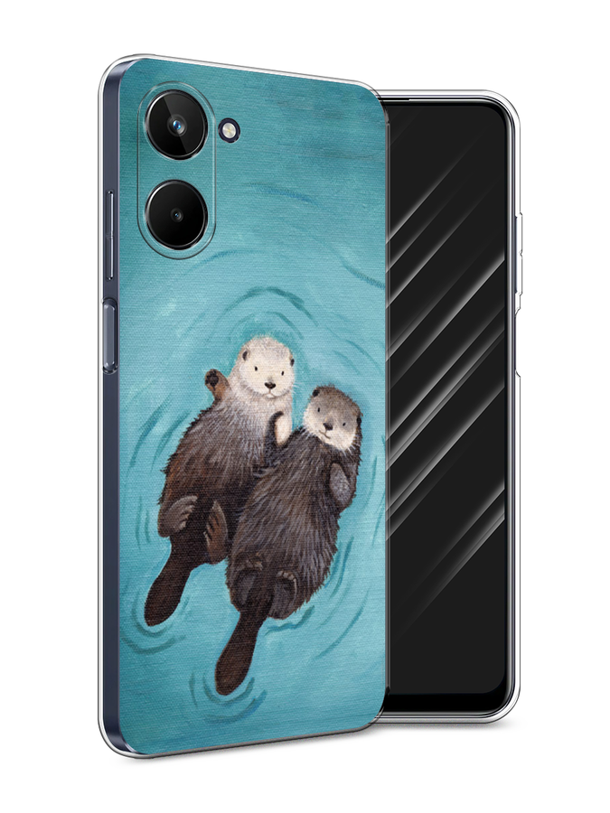

Чехол Awog на Realme 10 5G "Парочка бобров", Голубой, 2512650-10