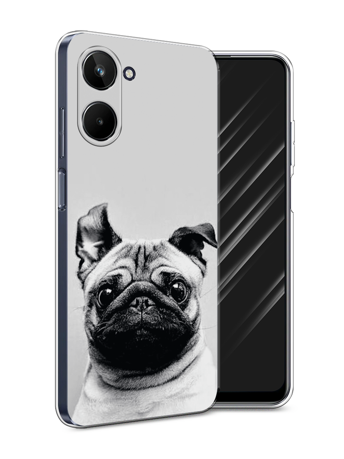 

Чехол Awog на Realme 10 5G "Ушастый мопс", Серый, 2512650-1