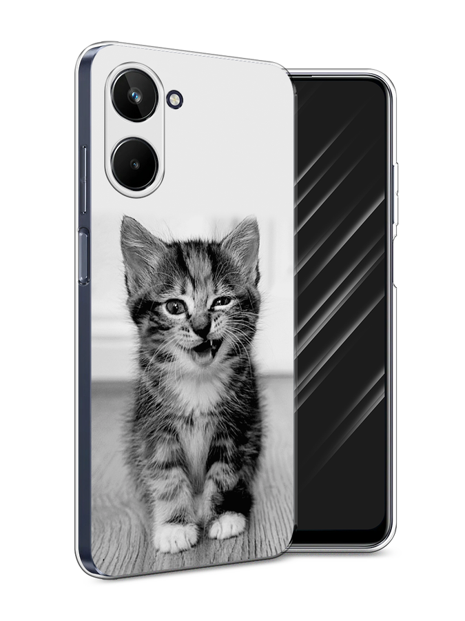 

Чехол Awog на Realme 10 5G "Подмигивающий котенок", Черный;серый, 2512650-1