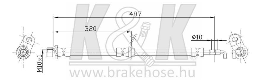 

K K FT0032 Шланг тормозной задн лев TOYOTA: AVENSIS 1.6-2.0 VVTI 00-