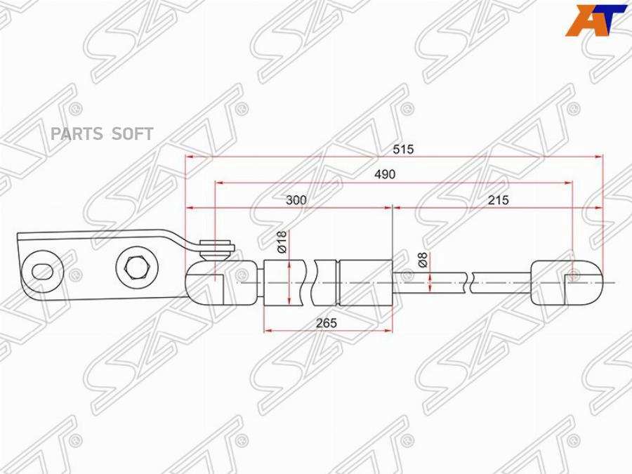 Амортизатор Крышки Багажника Nissan Ad/Wingroad Y11 99-05 Lh (левый) Sat арт. ST-90453-WD0