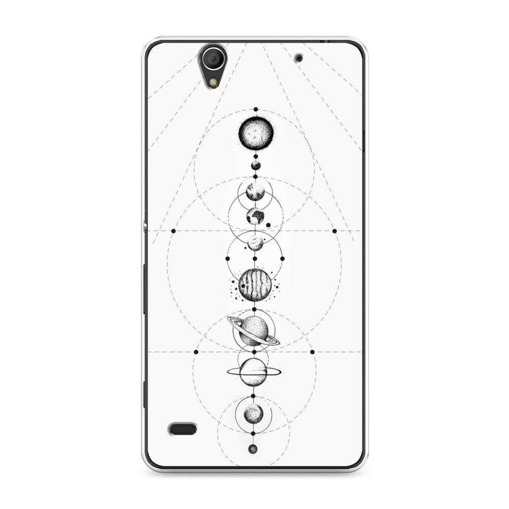 

Чехол на Sony Xperia C4 "Парад планет", Серый, 52650-2