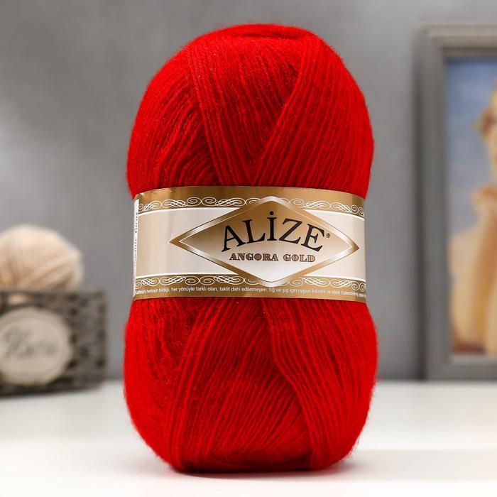 

Пряжа Alize Angora Gold 20%шерсть, 80%акрил 550м/100гр 106 красный