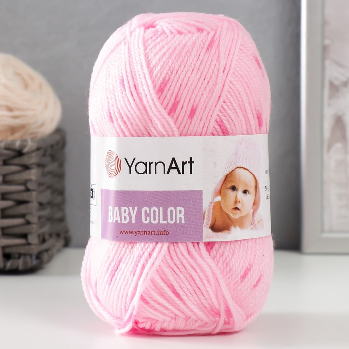 

Пряжа Baby color 100% акрил 150м/50гр (0266 розовый с розовым)