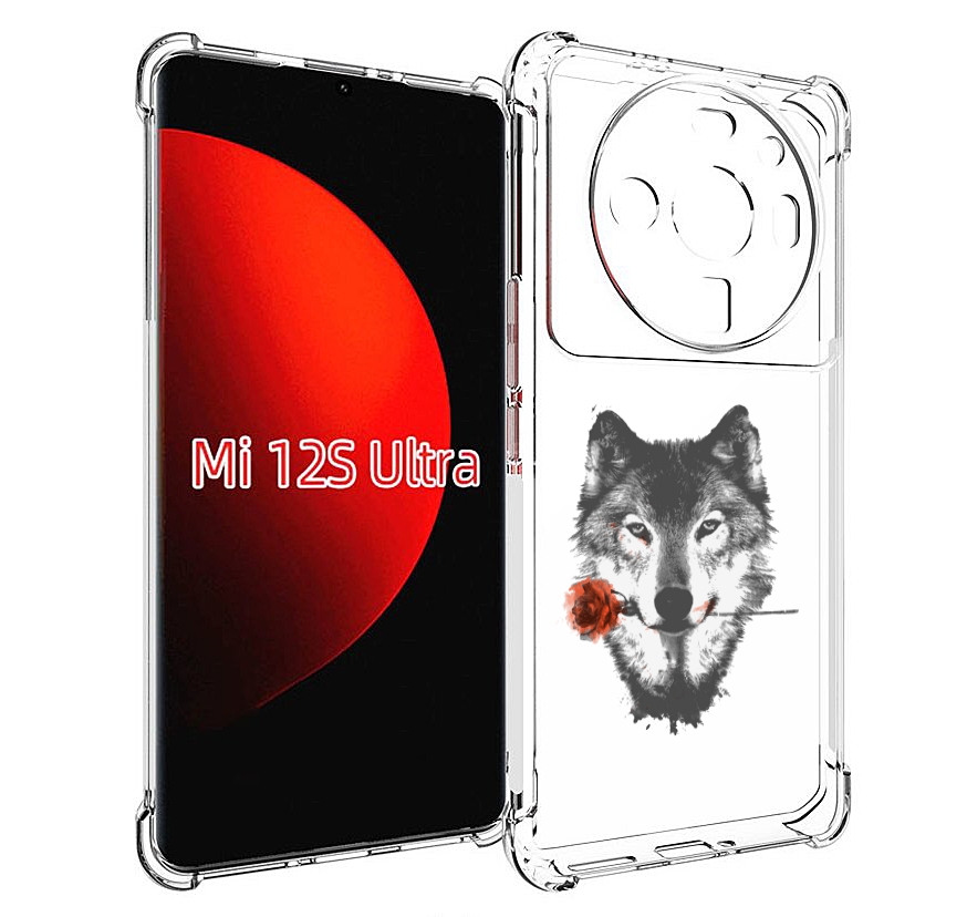 

Чехол MyPads волк с розой для Xiaomi 12S Ultra, Прозрачный, Tocco