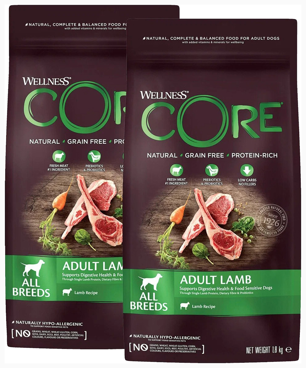 

CORE CORE LAMB DOG ADULT беззерновой для взрослых собак всех пород с ягненком и яблоком (1