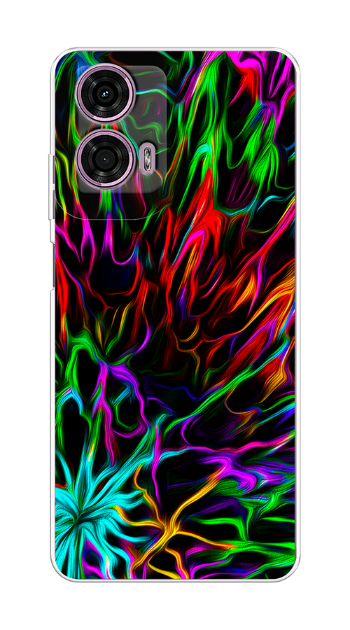 

Чехол на Motorola Moto G24 "Разноцветные разводы", Голубой;зеленый;оранжевый, 243850-1