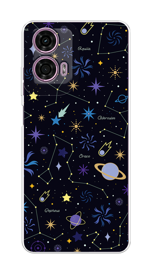 

Чехол на Motorola Moto G24 "Цветной космос", Желтый, 243850-1