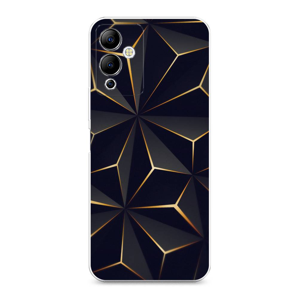 

Чехол на Infinix Note 12i "Черные полигоны", Золотистый;черный, 3102050-3