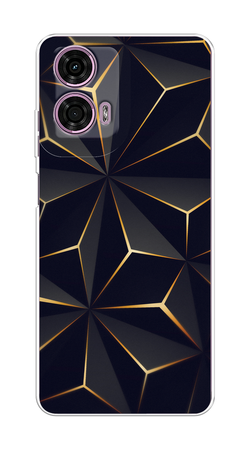 

Чехол на Motorola Moto G24 "Черные полигоны", Золотистый;черный, 243850-1
