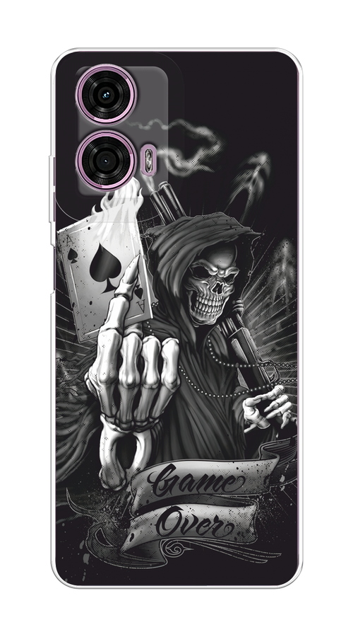

Чехол на Motorola Moto G24 "Игра закончена", Черный;серый, 243850-1