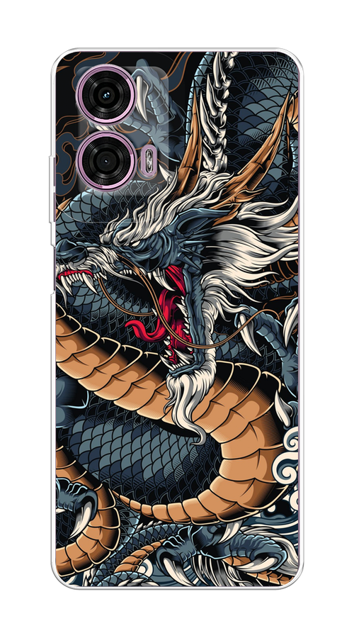 

Чехол на Motorola Moto G24 "Japanese Dragon", Коричневый;черный;синий, 243850-1