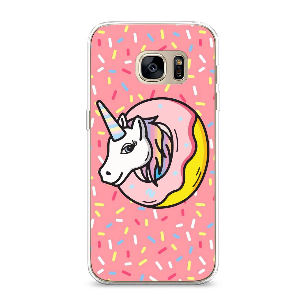 

Чехол Awog на Samsung Galaxy S7 edge "Единорог в пончике", Розовый;желтый;белый, 24650-2