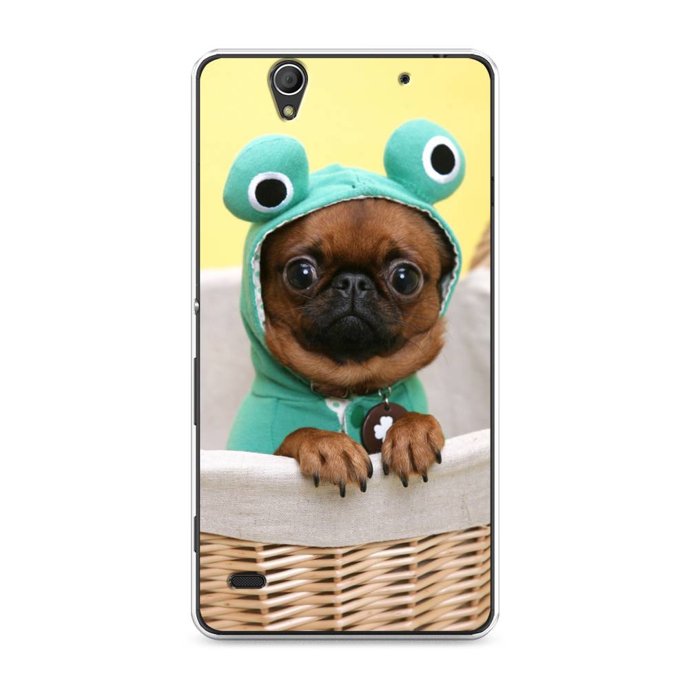

Чехол на Sony Xperia C4 "Собачка в шапке лягушки", Коричневый;желтый;голубой, 52650-1