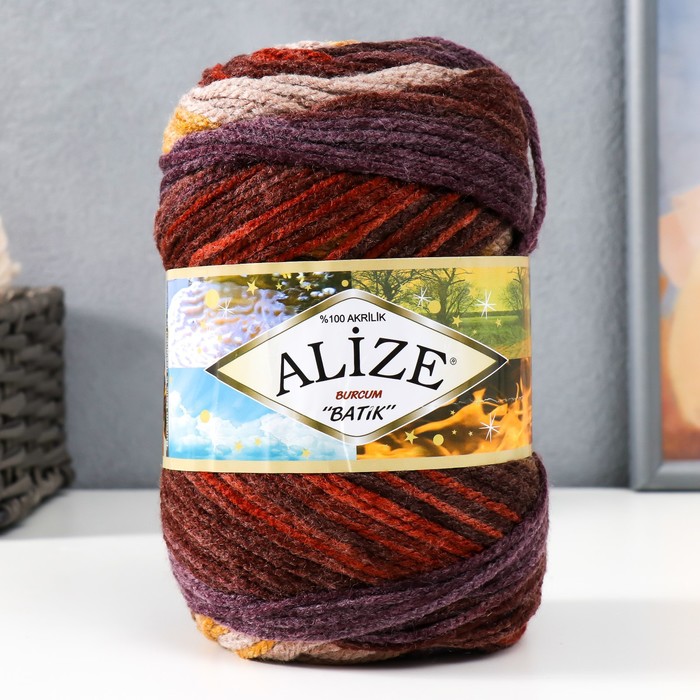 

Пряжа Alize Burcum batik 100% акрил 210м/100гр 3379, Разноцветный