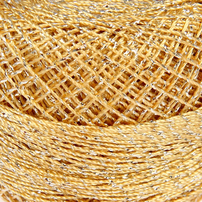 

Пряжа Camelia 70% полиэстер, 30% люрекс 190м/20гр (419 св.золото) (10 шт), Золотистый