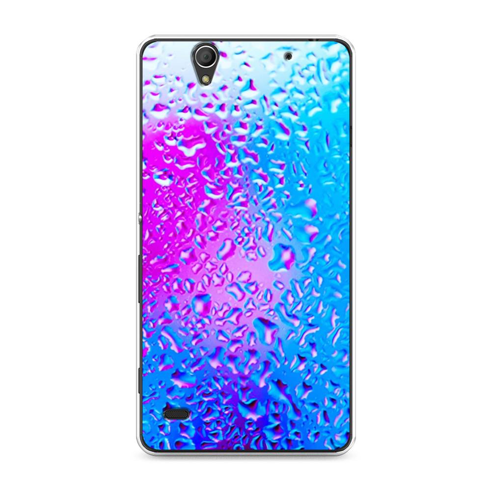 

Чехол на Sony Xperia C4 "Капли на стекле", Голубой;розовый, 52650-3