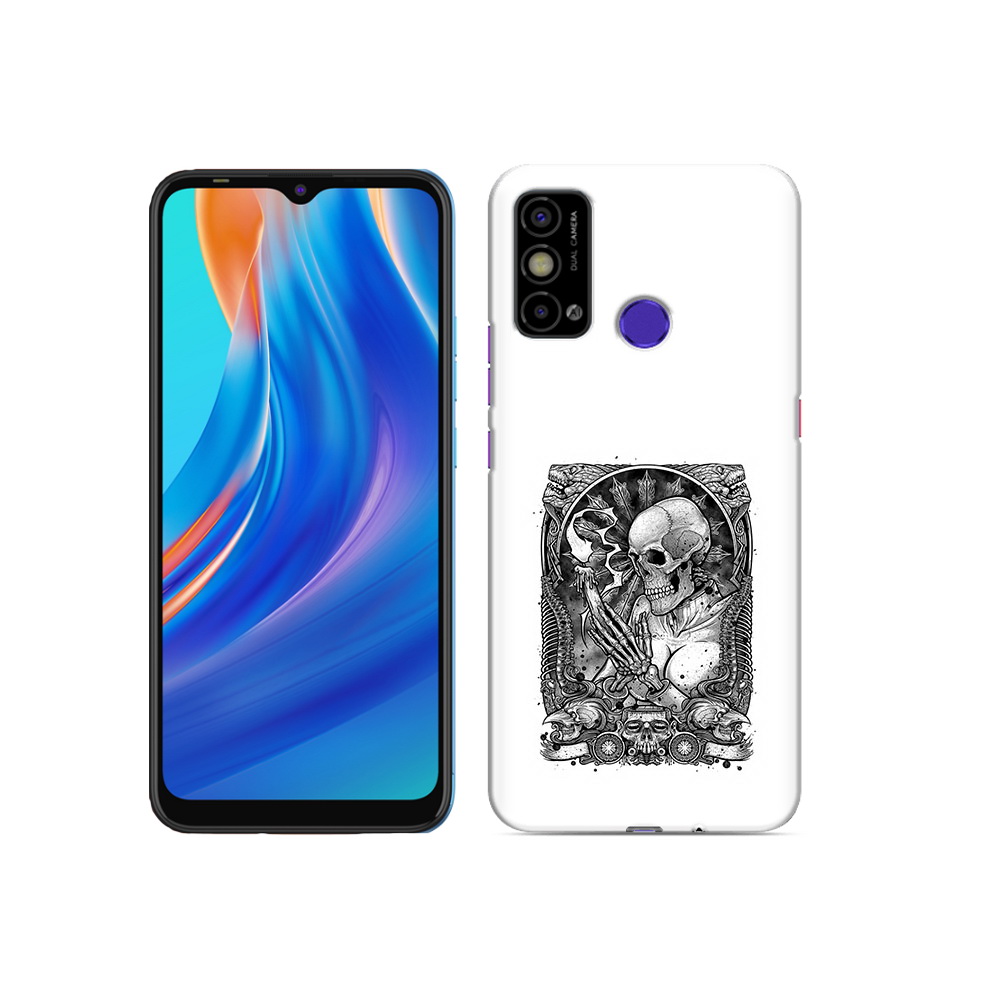 

Чехол MyPads Tocco для Tecno Spark Go девушка скелет, Прозрачный, Tocco