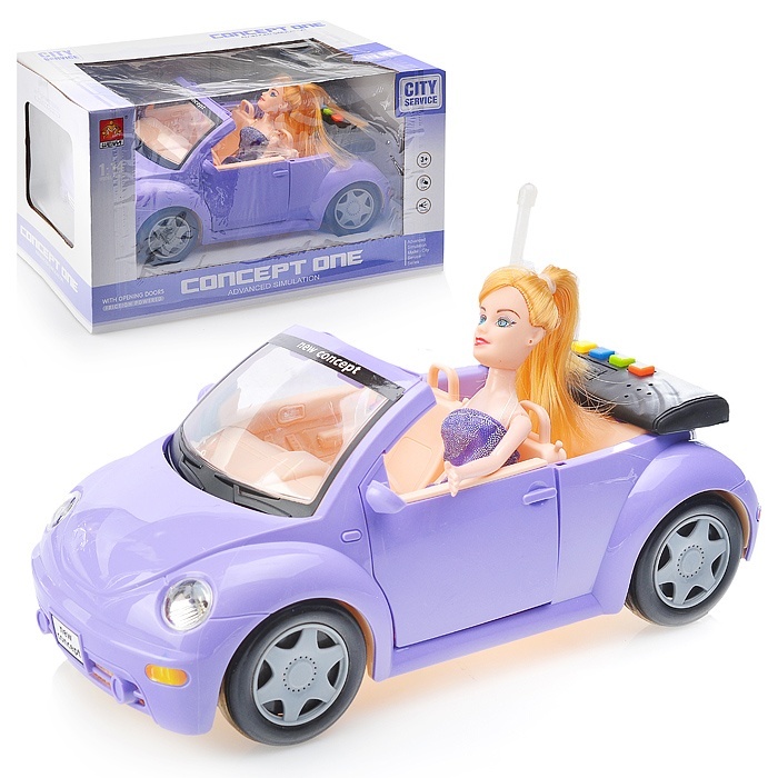 WENYI кабриолет, свет, звук, с куклой, фиолетовая, в коробке