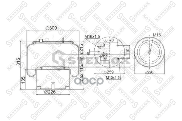 пневмопод Stellox 9008363SX