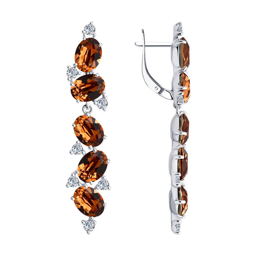 

Серьги подвески из серебра ЯХОНТ Золотой 2720623, swarovski/фианит, 2720623