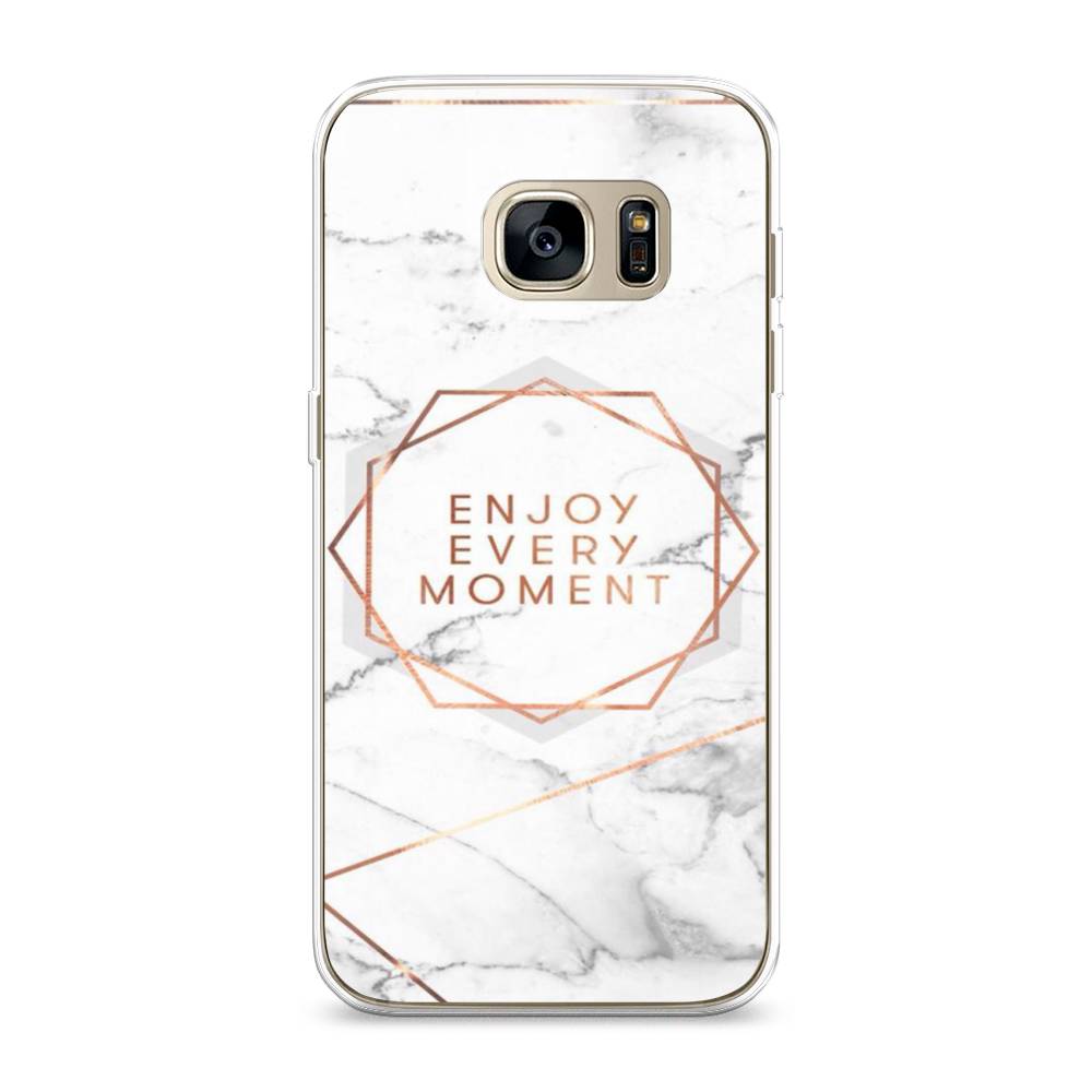 

Чехол Awog на Samsung Galaxy S7 edge "Enjoy every moment мрамор", Белый;розовый;серый, 24650-7