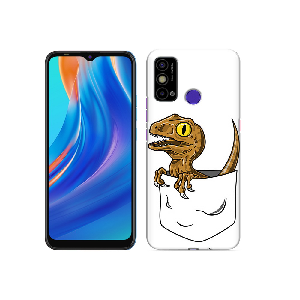 

Чехол MyPads Tocco для Tecno Spark Go динозавр в кармане, Прозрачный, Tocco