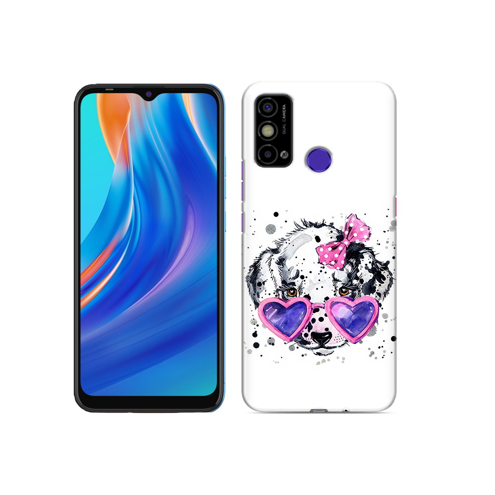 

Чехол MyPads Tocco для Tecno Spark Go долматинец в очках, Прозрачный, Tocco