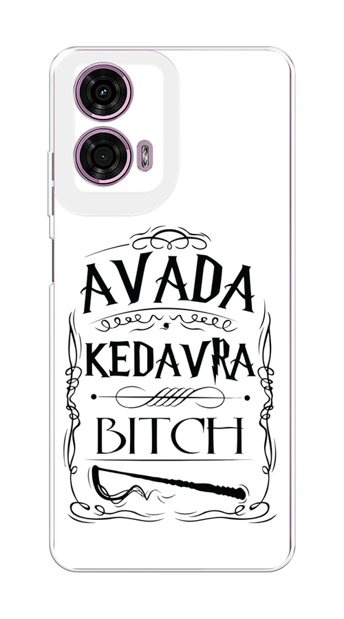 

Чехол на Motorola Moto G24 "Avada kedavra bitch", Белый;серый;черный, 243850-1