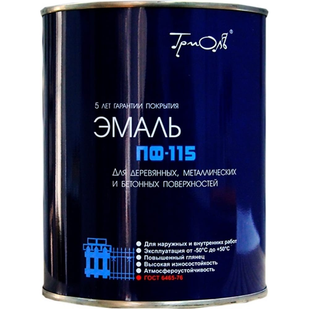 

Эмаль ТРИОЛЬ ПФ-115 черная глянцевая PF115BK08