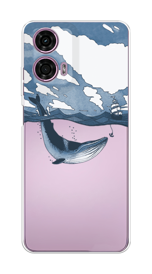 

Чехол на Motorola Moto G24 "Большой кит", Синий, 243850-1