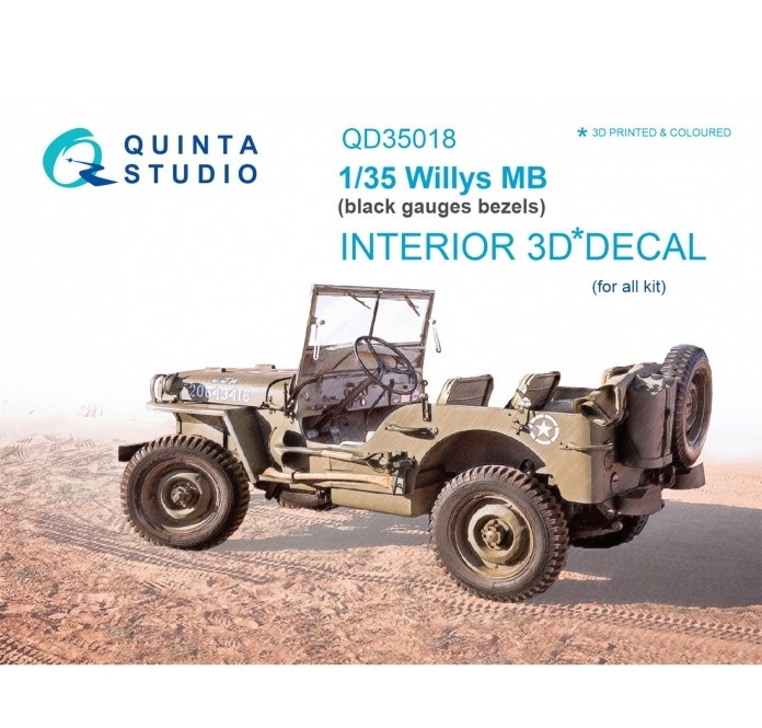 

QD35018 3D Декаль интерьера кабины для Willys MB для любых моделей, Цветной