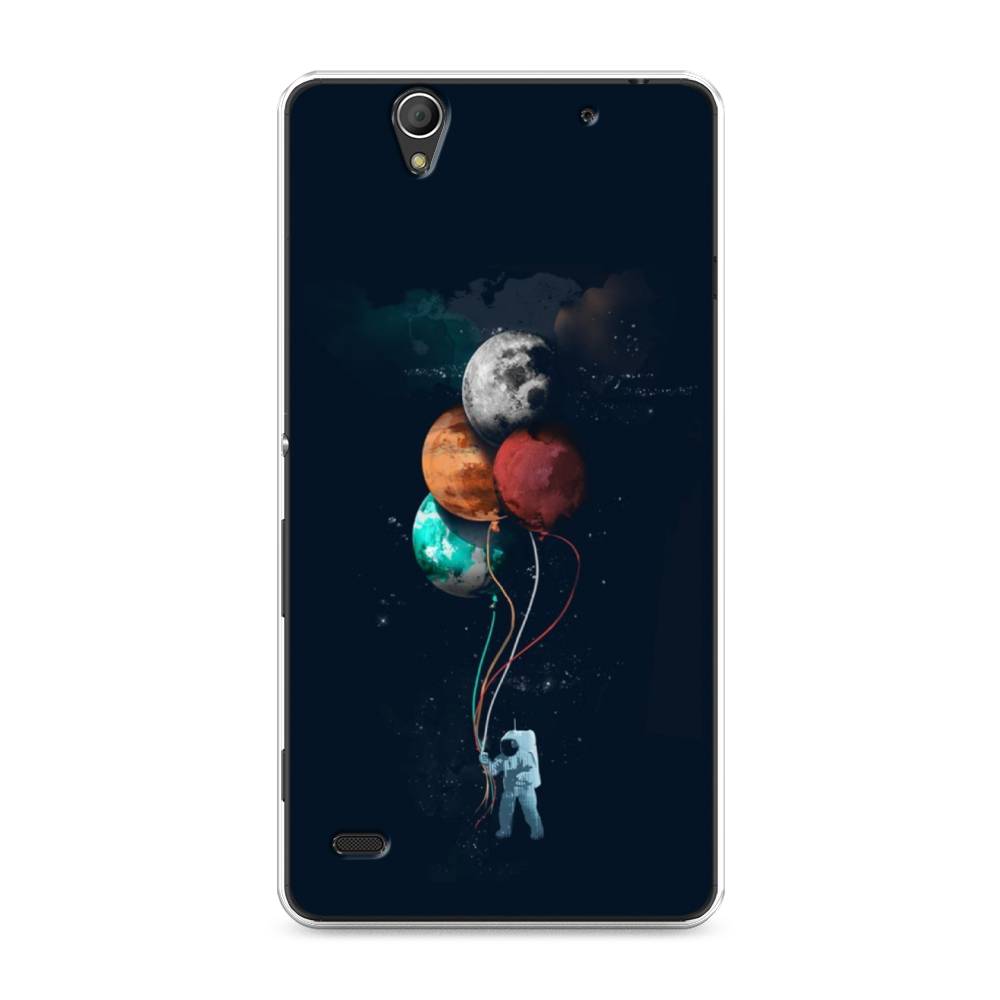 

Чехол на Sony Xperia C4 "Космонавт с шариками", Разноцветный, 52650-4