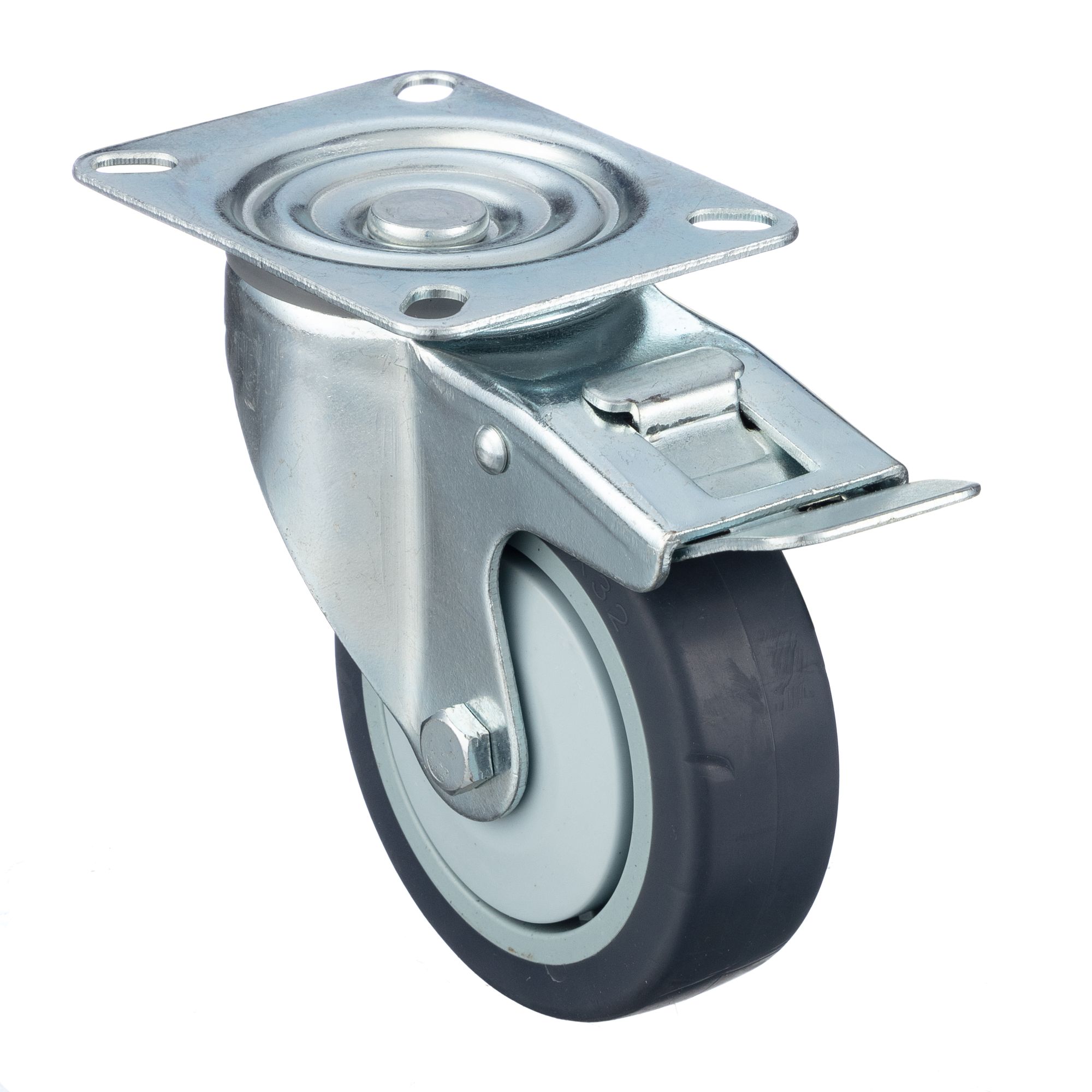 Колесо промышленное поворотное с тормозом Стелла-техник N48075TPRB 75мм70кг 643₽