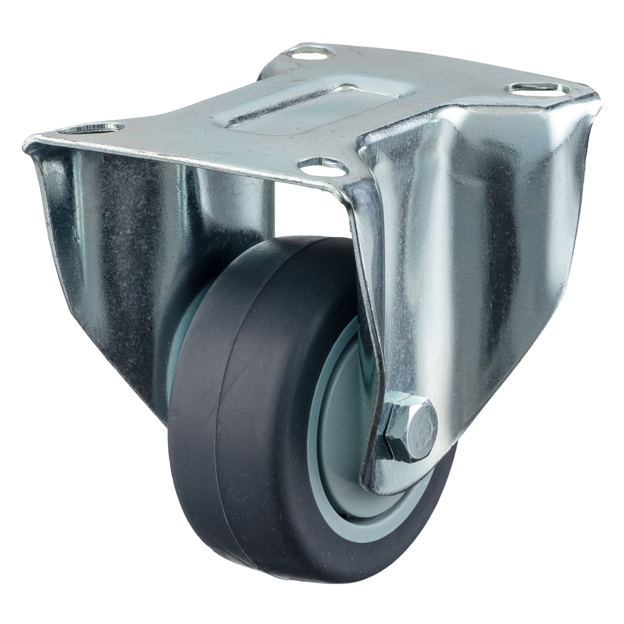 Колесо промышленное неповоротное Стелла-техник N48075TPRF 75мм70кг серая резина 419₽