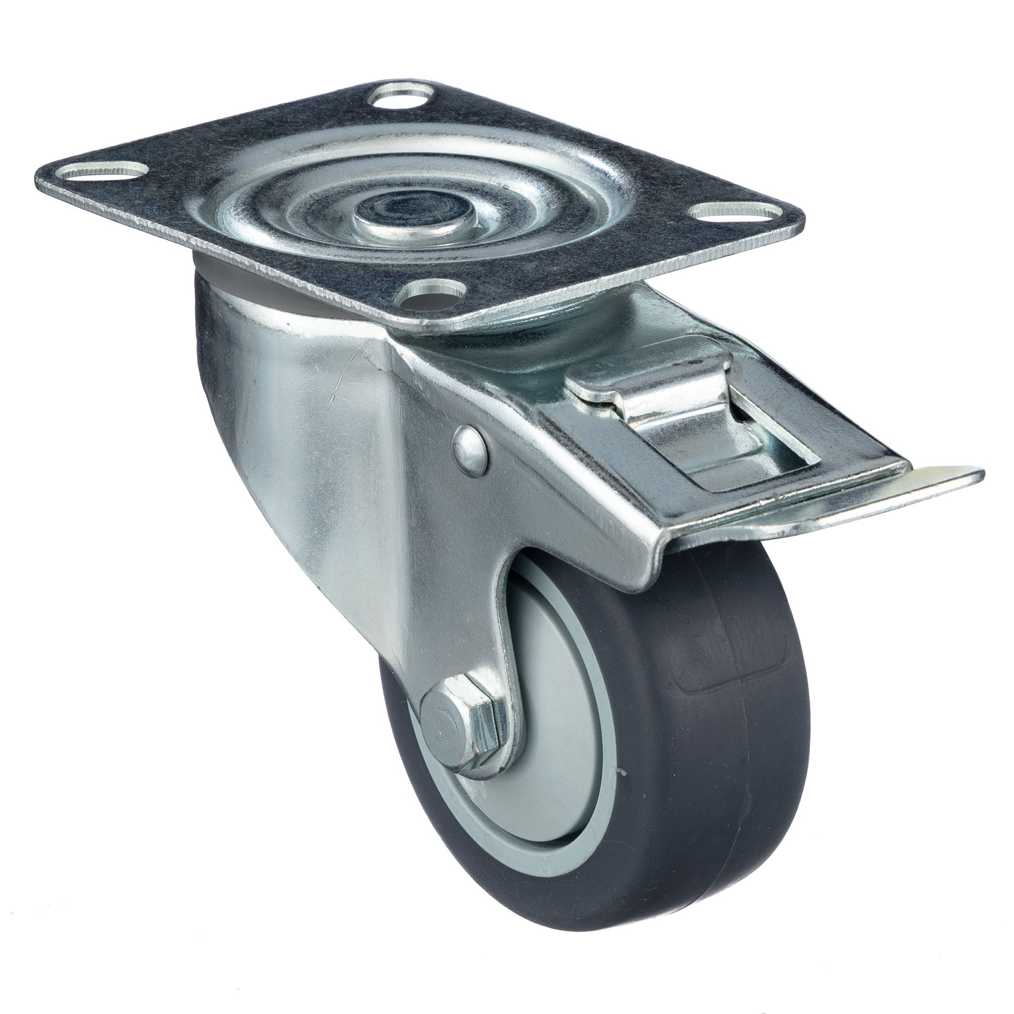 Колесо промышленное поворотное с тормозом Стелла-техник N48100TPRB 100мм100кг 728₽