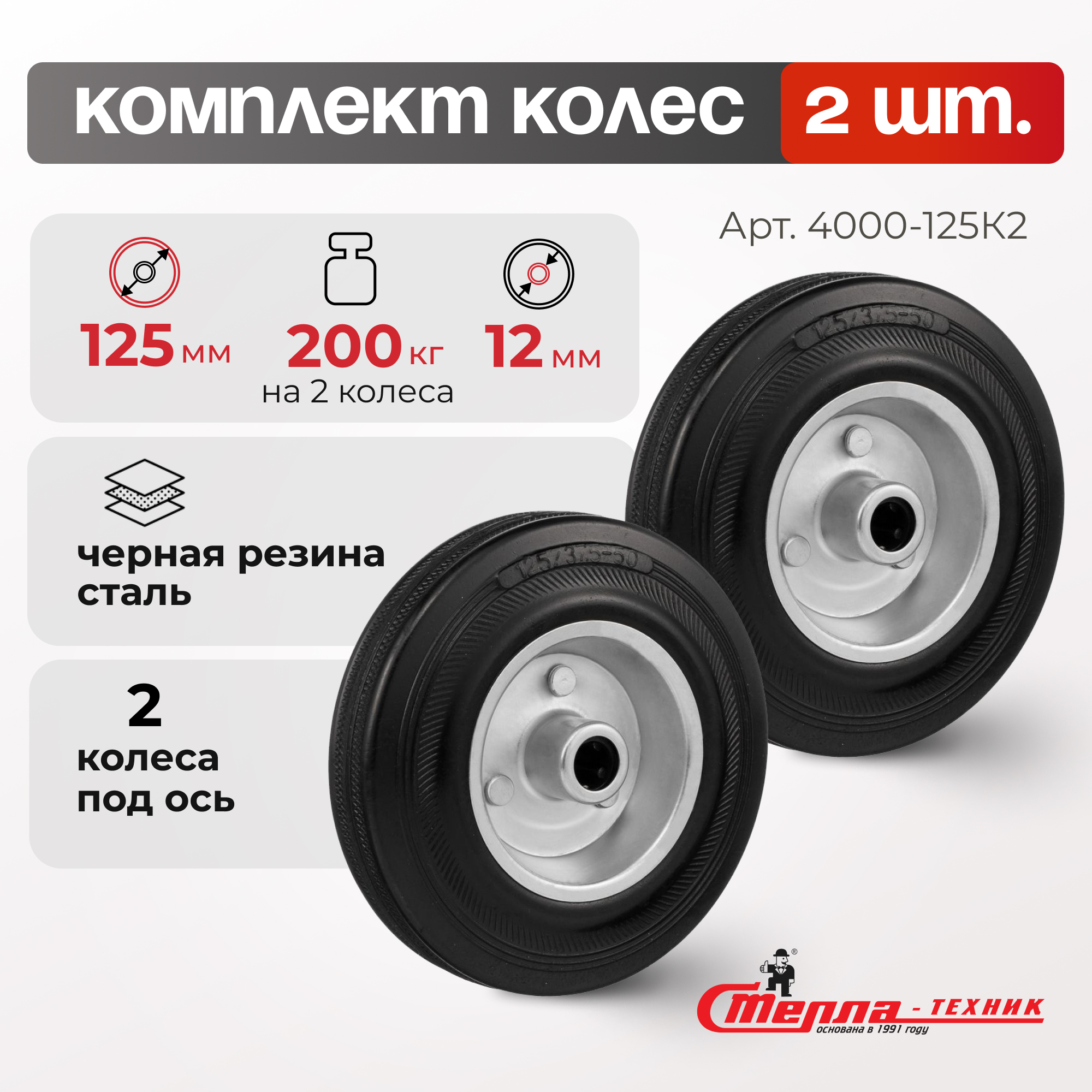 

Колеса для складского оборудования СТЕЛЛА-ТЕХНИК 4000-125-K2