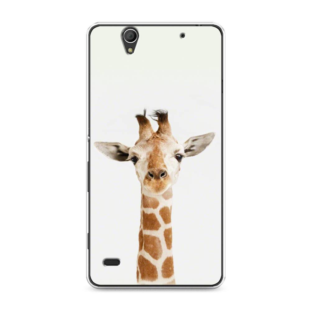 

Чехол на Sony Xperia C4 "Любопытный жираф", Бежевый;коричневый, 52650-1
