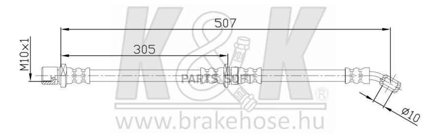 

K K FT0207 Шланг тормозной задн лев SUBARU: IMPREZA 1.6I/1.6I 4WD, 1.8I 4WD 01.93-11.93