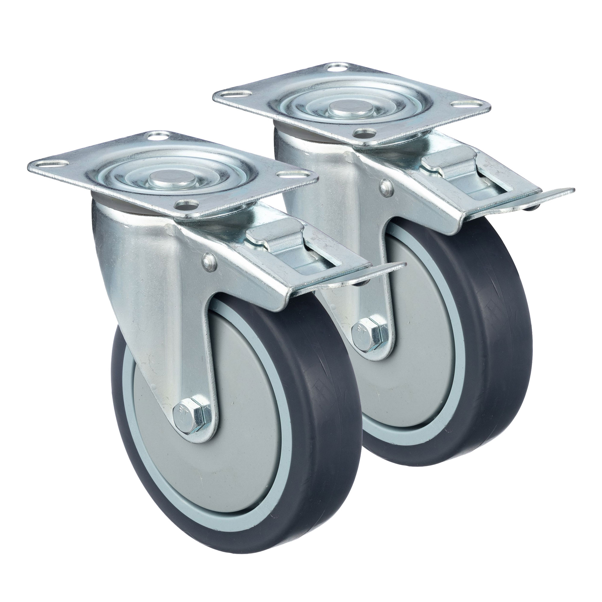 Комплект колес поворотных с тормозом Стелла-техник N48125TPRB-K2 125мм140кг 1547₽